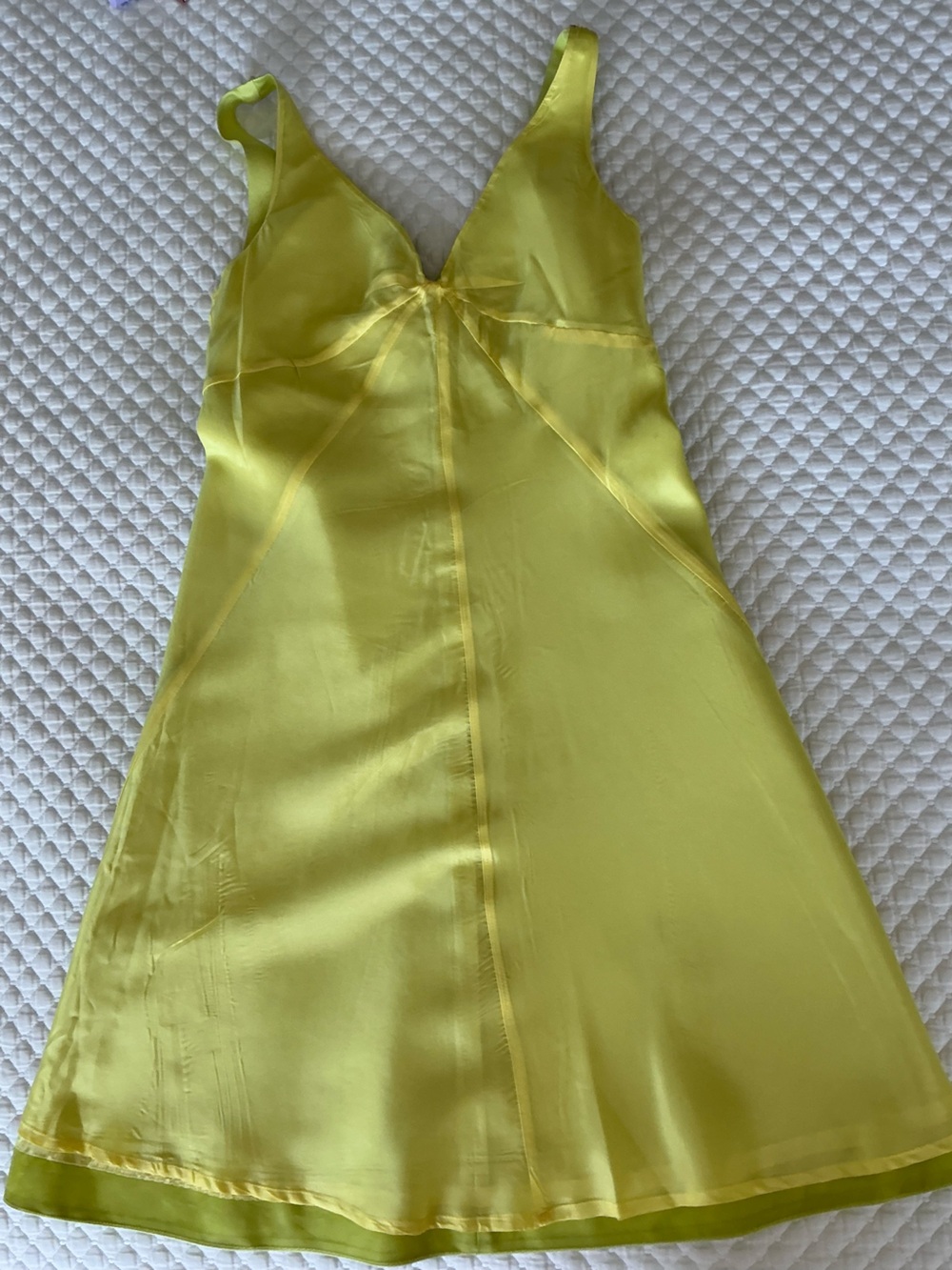 J.Crew Chartreuse Silk Blend Lime Green Sleeveless V-Neck Cocktail Dress 8 - Picture 9 of 15
